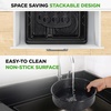 image:imageNutriChef 8Piece Stackable Bakeware Set  Carbon Steel NonStick Baking Pan Set  Includes Sheet Muffin Round Loaf Square Cake amp Deep Pans  No PFOA amp PFOS  Oven Safe to 450 F  Marble CreamBlack Marble
