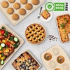 image:imageNutriChef 8Piece Stackable Bakeware Set  Carbon Steel NonStick Baking Pan Set  Includes Sheet Muffin Round Loaf Square Cake amp Deep Pans  No PFOA amp PFOS  Oven Safe to 450 F  Marble CreamMarble Cream
