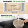 image:imageNutriChef 8Piece Stackable Bakeware Set  Carbon Steel NonStick Baking Pan Set  Includes Sheet Muffin Round Loaf Square Cake amp Deep Pans  No PFOA amp PFOS  Oven Safe to 450 F  Marble CreamMarble Cream