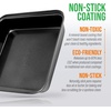 image:imageNutriChef 9 Nonstick Square Cake Pan  Heavy Duty Carbon Steel Baking Tray for Kitchen Oven  Bakeware for Cakes Cookies Brownies amp More  PFOS PFOA PTFEFree Dishwasher Safe