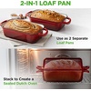 image:imageNutriChef 9x5 Enameled Cast Iron Loaf Pan with Lid EnamelCoated Baking Loaf Pan for Sourdough Oven Safe Nonstick Bread Pan with Silicon Gloves Dishwasher Safe RedRed