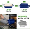 image:imageNutriChef 9x5 Enameled Cast Iron Loaf Pan with Lid EnamelCoated Baking Loaf Pan for Sourdough Oven Safe Nonstick Bread Pan with Silicon Gloves Dishwasher Safe RedBlue