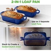 image:imageNutriChef 9x5 Enameled Cast Iron Loaf Pan with Lid EnamelCoated Baking Loaf Pan for Sourdough Oven Safe Nonstick Bread Pan with Silicon Gloves Dishwasher Safe RedBlue