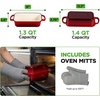 image:imageNutriChef 9x5 Enameled Cast Iron Loaf Pan with Lid EnamelCoated Baking Loaf Pan for Sourdough Oven Safe Nonstick Bread Pan with Silicon Gloves Dishwasher Safe RedRed