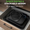 image:imageNutriChef Baking Mould Set Black  Baking Tray Casserole Dish Muffin Baking Tin Bread Baking Tin NonStick Carbon Steel Oven Safe up to 230C Dishwasher Safe Stackable  Square amp Round Baking