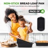 image:imageNutriChef Loaf Pans Set of 4  NonStick Premium Bread Pans Quick amp Even Heat Distribution  Oven Safe To 450 F  No PFOA PFOS amp PTFEs  Food Grade Carbon Steel  1161 x 598 x 256 Inches Black4 pack