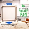 image:imageNutriChef Non Stick 108 x 874Square Baking Pan Non Toxic Easy To Clean Bakeware  Carbon Steel Bake Pan wBlue Silicone Handles  Compatible with Model NCSBSBL8  Champagne Gold