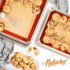 image:imageNutriChef Non Stick Baking Sheets Cookie Pan Aluminum Bakeware Professional Quality Kitchen Cooking NonStick Bake Trays with Silver Coating Inside and Outside 1 Pair of Pans