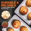 image:imageNutriChef Non Stick Baking Sheets Cookie Pan Aluminum Bakeware Professional Quality Kitchen Cooking NonStick Bake Trays with Silver Coating Inside and Outside 1 Pair of Pans