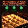 image:imageNutriChef Non Stick Baking Sheets Cookie Pan Aluminum Bakeware Professional Quality Kitchen Cooking NonStick Bake Trays with Silver Coating Inside and Outside 1 Pair of Pans
