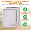 image:imageNutriChef Non Stick Baking Sheets Cookie Pan Aluminum Bakeware Professional Quality Kitchen Cooking NonStick Bake Trays with Silver Coating Inside and Outside 1 Pair of Pans