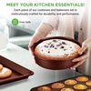 image:imageNutriChef Non Stick Cookware with Baking Pans Set 20 Piece  Complete kitchen set with pots pans bakeware utensils and tempered glass lids in durable aluminum with easyclean designBrown
