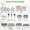image:imageNutriChef Non Stick Cookware with Baking Pans Set 20 Piece  Complete kitchen set with pots pans bakeware utensils and tempered glass lids in durable aluminum with easyclean designWhite
