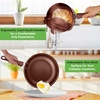 image:imageNutriChef Non Stick Cookware with Baking Pans Set 20 Piece  Complete kitchen set with pots pans bakeware utensils and tempered glass lids in durable aluminum with easyclean designBrown