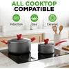 image:imageNutriChef NonStick Cookware 21Piece Set Includes Pots amp Pans Bakeware amp Cooking Utensils w Silicone Handles  Complete Set for Gas Electric amp Ceramic Cooktops  PTFEPFOAPFOS Free Black