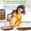 image:imageNutriChef Nonstick Bakeware Set of 6 Baking Pan with Cookie Sheets 12cup Muffin amp Loaf pan  Easy to Clean Oven Safe Durable Warp Resistance Carbon Steel Pan Set for Baking Roasting amp CookingGold