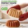image:imageNutriChef Pandora Fluted Cake Pan Extra Thick NonStick Aluminum Baking Pan Even Baking and Browning Oven Safe PFOA Free Perfect for Cakes Bread and MoreWreath