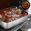 image:imageNutriChef Roasting Pan with Rack  Oven Safe Roaster wRemovable Polished RackDurable WarpResistant Bakeware Wide Handles Dishwasher Safe PFOAFree Ideal for Turkey Chicken Meat amp Vegetables