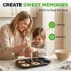 image:imageNutriChef Variety 2 Pack Full amp Mini Donut Pan for Baking  One 12Cavity Mini Donut Pan amp One 6Cavity Full Size Donut Pan for Baking  Carbon Steel Bagel Molds  Oven Safe Up To 450F  Black