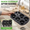image:imageNutriChef Variety 2 Pack Full amp Mini Donut Pan for Baking  One 12Cavity Mini Donut Pan amp One 6Cavity Full Size Donut Pan for Baking  Carbon Steel Bagel Molds  Oven Safe Up To 450F  Black