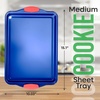 image:imageNutrichef 15 Nonstick Cookie Sheet for Baking  Premium Grade Carbon Steel NonStick Baking amp Roasting Pan w Silicone Handles  Dishwasher Safe Blue