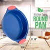 image:imageNutrichef Non Stick Round Cake Pan Commercial Grade Metal Bakeware with Silicone Handles Durable EasytoClean Dishwasher Safe PFOA PFOS PTFE Free 968 Inch Baking Pan With Silicone Coating