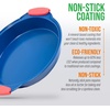 image:imageNutrichef Non Stick Round Cake Pan Commercial Grade Metal Bakeware with Silicone Handles Durable EasytoClean Dishwasher Safe PFOA PFOS PTFE Free 968 Inch Baking Pan With Silicone Coating