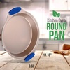 image:imageNutrichef Non Stick Round Cake Pan Kitchen Essential Metal Bakeware with Silicone Handles Durable EasytoClean Dishwasher Safe 968 Inch Stain Resistant Baking Pan With Silicone Coating
