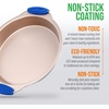 image:imageNutrichef Non Stick Round Cake Pan Kitchen Essential Metal Bakeware with Silicone Handles Durable EasytoClean Dishwasher Safe 968 Inch Stain Resistant Baking Pan With Silicone Coating