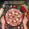 image:imageNutrichef NonStick Pizza Tray with Silicone Handles 4Pack Round Steel NonStick Pans with Perforated Holes Premium Bakeware Pizza Trays with Silicone and Oversized Handles Dishwasher Safe10 Piece