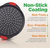 image:imageNutrichef NonStick Pizza Tray with Silicone Handles 4Pack Round Steel NonStick Pans with Perforated Holes Premium Bakeware Pizza Trays with Silicone and Oversized Handles Dishwasher Safe10 Piece