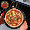 image:imageNutrichef NonStick Pizza Tray with Silicone Handles 4Pack Round Steel NonStick Pans with Perforated Holes Premium Bakeware Pizza Trays with Silicone and Oversized Handles Dishwasher Safe4 Piece