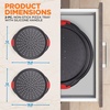 image:imageNutrichef NonStick Pizza Tray with Silicone Handles 4Pack Round Steel NonStick Pans with Perforated Holes Premium Bakeware Pizza Trays with Silicone and Oversized Handles Dishwasher Safe20 Piece