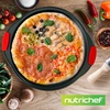 image:imageNutrichef NonStick Pizza Tray with Silicone Handles 4Pack Round Steel NonStick Pans with Perforated Holes Premium Bakeware Pizza Trays with Silicone and Oversized Handles Dishwasher Safe12 Piece