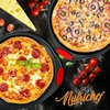 image:imageNutrichef NonStick Pizza Tray with Silicone Handles 4Pack Round Steel NonStick Pans with Perforated Holes Premium Bakeware Pizza Trays with Silicone and Oversized Handles Dishwasher Safe20 Piece