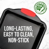 image:imageNutrichef Nonstick Square Baking Pan with Red Silicone Grip Handles  Square Brownie amp Cake Tray  Even Heat Distribution PFOA PFOS PTFEFree Nonstick Coating  8 x 8 Pan Gray