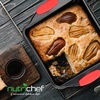 image:imageNutrichef Nonstick Square Baking Pan with Red Silicone Grip Handles  Square Brownie amp Cake Tray  Even Heat Distribution PFOA PFOS PTFEFree Nonstick Coating  8 x 8 Pan Gray