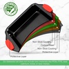 image:imageNutrichef Nonstick Square Baking Pan with Red Silicone Grip Handles  Square Brownie amp Cake Tray  Even Heat Distribution PFOA PFOS PTFEFree Nonstick Coating  8 x 8 Pan Gray