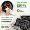 image:imageNutrichef Oven Tray Set Baking Trays for Oven Non Stick Set Bakeware Cooking Pans Cookie Sheets 10 Piece Carbon Steel Square Round Loaf Pizza Cupcake Tins Dishwasher Safe BlackBlack