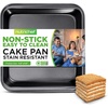 image:imageNutriChef 9 Nonstick Square Cake Pan  Heavy Duty Carbon Steel Baking Tray for Kitchen Oven  Bakeware for Cakes Cookies Brownies amp More  PFOS PFOA PTFEFree Dishwasher Safe