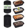 image:imageNutriChef Loaf Pans Set of 4  NonStick Premium Bread Pans Quick amp Even Heat Distribution  Oven Safe To 450 F  No PFOA PFOS amp PTFEs  Food Grade Carbon Steel  1161 x 598 x 256 Inches Black6 pack