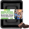image:imageNutriChef Nonstick Baking Pan  14 x 10 Rectangular Carbon Steel Baking Tray  Premium Bakeware for Brownies Cakes Lasagna amp More  Dishwasher Safe Black
