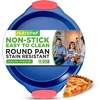 image:imageNutrichef Non Stick Round Cake Pan Commercial Grade Metal Bakeware with Silicone Handles Durable EasytoClean Dishwasher Safe PFOA PFOS PTFE Free 968 Inch Baking Pan With Silicone Coating