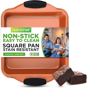 image:imageJovial Non Stick Cake Square Pan Deluxe Copper Carbon Steel Pan with Blue Silicone Handles Quality Metal Bakeware For Cooking amp Baking Cake Loaf Muffins amp More Compatible with Model NCSBS54S