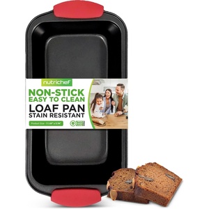 image:imageNon Stick Loaf Baking Pan Deluxe Gold Carbon Steel Pan with Blue Silicone Handles Quality Metal Bakeware For Cooking amp Baking Cake Loaf Muffins amp More Compatible with Model NCSBSG36Black