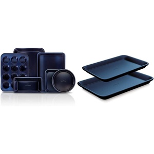 image:imageNonStick Kitchen Oven Baking Pans  Carbon Steel with Blue Diamond Coating Inside amp Outside  NutriChef NCBK6TRB amp Cookie Sheet Baking Pans Blue Diamond One size NC2TRBU5