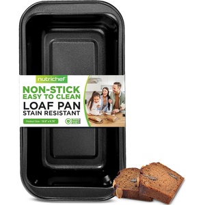 image:imageNutriChef 10 NonStick Loaf Pan  Large Premium Carbon Steel Baking Pan for Bread Meatloaf amp More  Dishwasher Safe BlackOne size