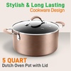 image:imageNutriChef 10 Durable Medium Fry PanNonStick HighQualified Cookware Induction PTFEPFOAPFOSFree Heat Resistant Lacquer Kitchen Ware Compatible with Models NCCW14S amp NCCW20S One Size Brown5 Quart Pot