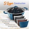 image:imageNutriChef 11 Pc Ceramic Cookware Set  Excilon Blue Diamond Nonstick Induction Ready Includes Saucepan Fry Pans Dutch Oven Utensils Dishwasher Safe  NCCW11BD7