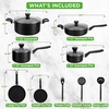 image:imageNutriChef 13Piece Pot and Pan Set NonStick Kitchen Cookware Set wSaucepan Frying Pans Cooking Pots Casserole Lids Ladle Fork Strainer Heat Resistant PFOA Free Black
